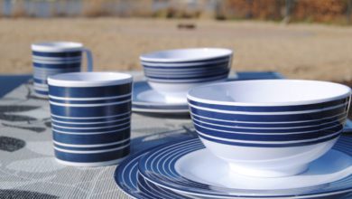 Campinggeschirr - Porzellan, Melamin, Emaille, Bambus oder Opalglas wohnwagen geschirr