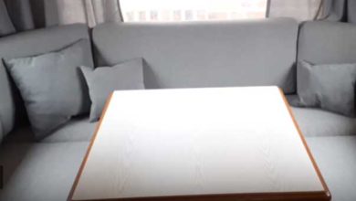 Wohnwagenpolster Neu beziehen Ohne nähen geht es auch