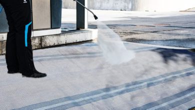 Vorzeltteppich reinigen mit Hochdruckreiniger